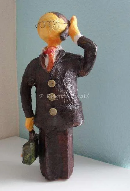 Flaschenpuppe Mann mit Aktenkoffer